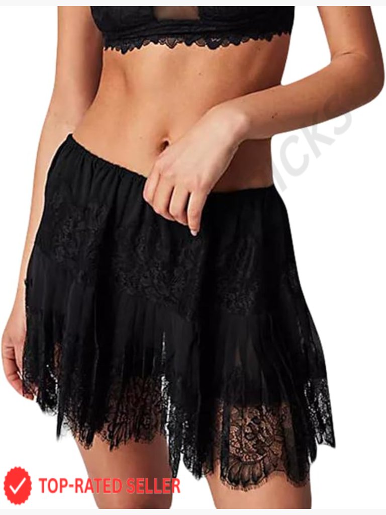 Lace Low Rise Mini Skirt Y2k Ruffle Pleated Layered Flowy Short Underskirt